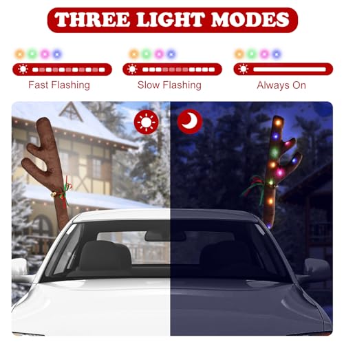 Christmas Reindeer Antlers for Cars With LED Lights Y48309