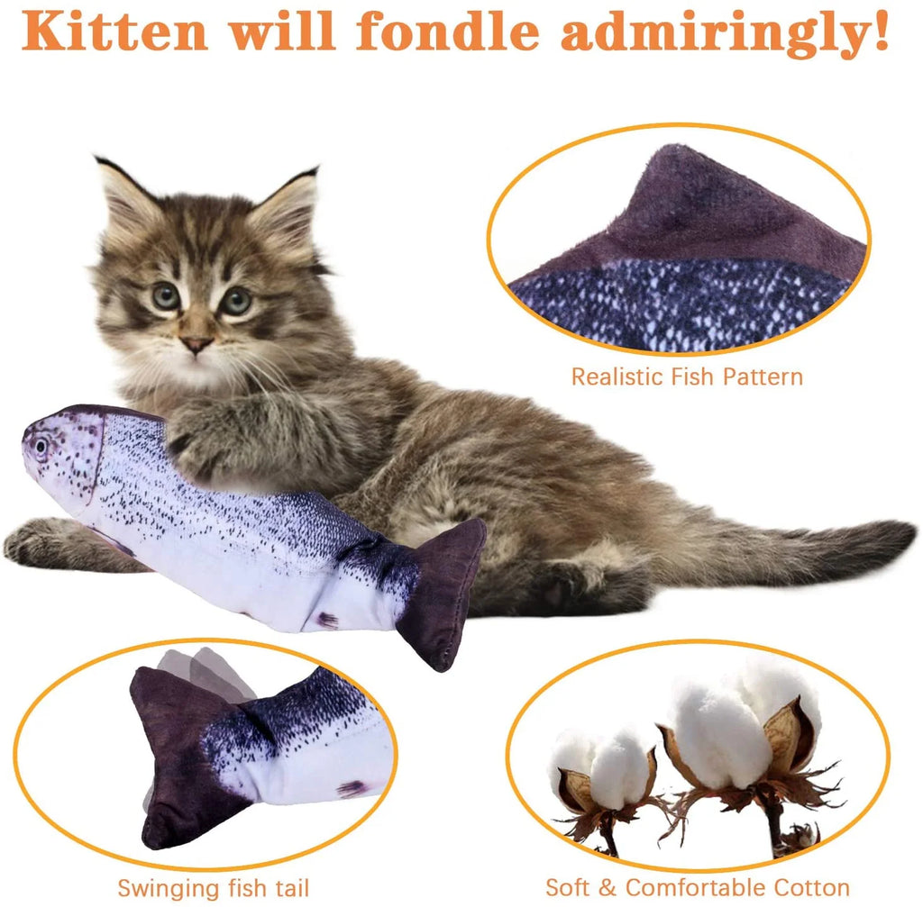 Electric Moving Wagging Fish Cat Toy F7545