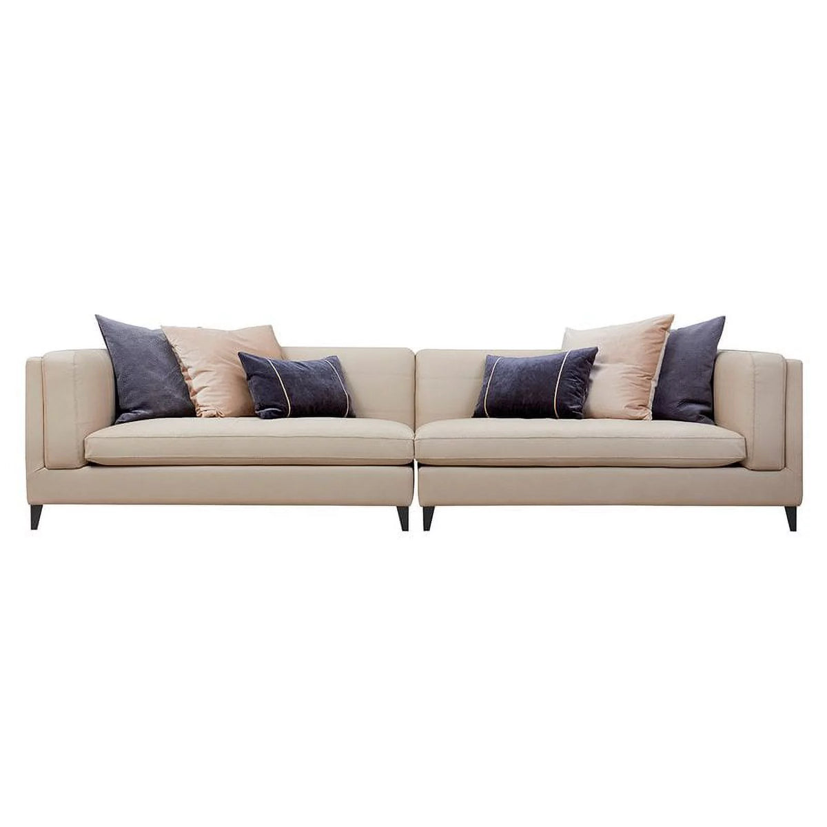 Beige Top Grain Leather 4-Seater Sectional Sofa O721098