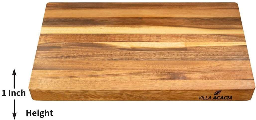 Large Wood Cutting Board, 17x12 Inch Reversible Hardwood C268460
