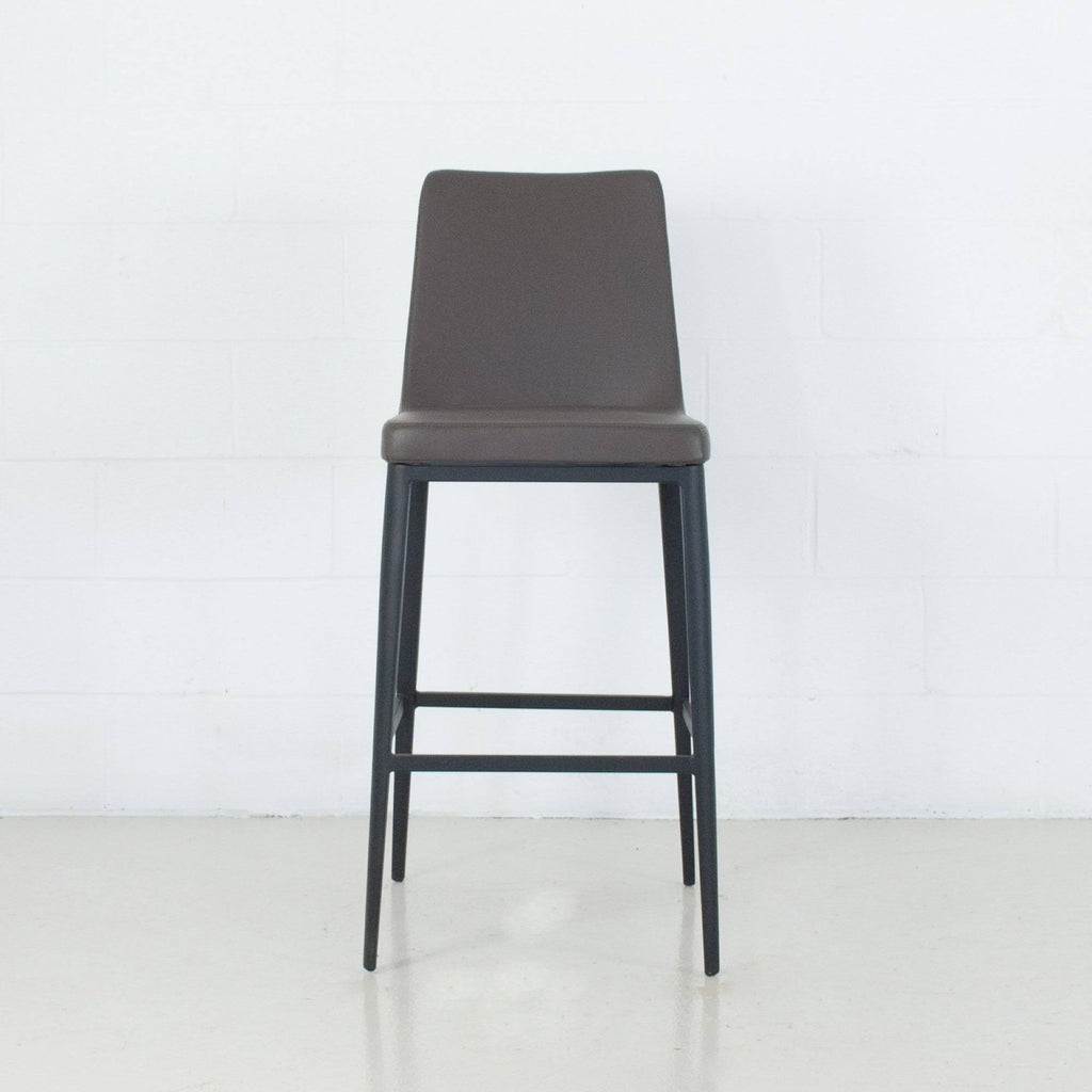 Charcoal Leatherette Bar Stool V570949
