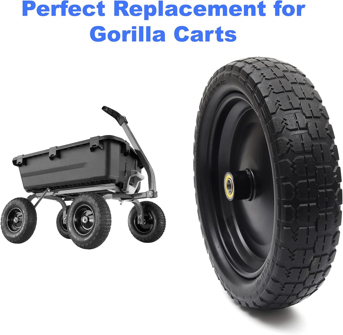 13'' Solid Polyurethane Flat-Free Tire and Wheel Assemblies 2-Pack L2812