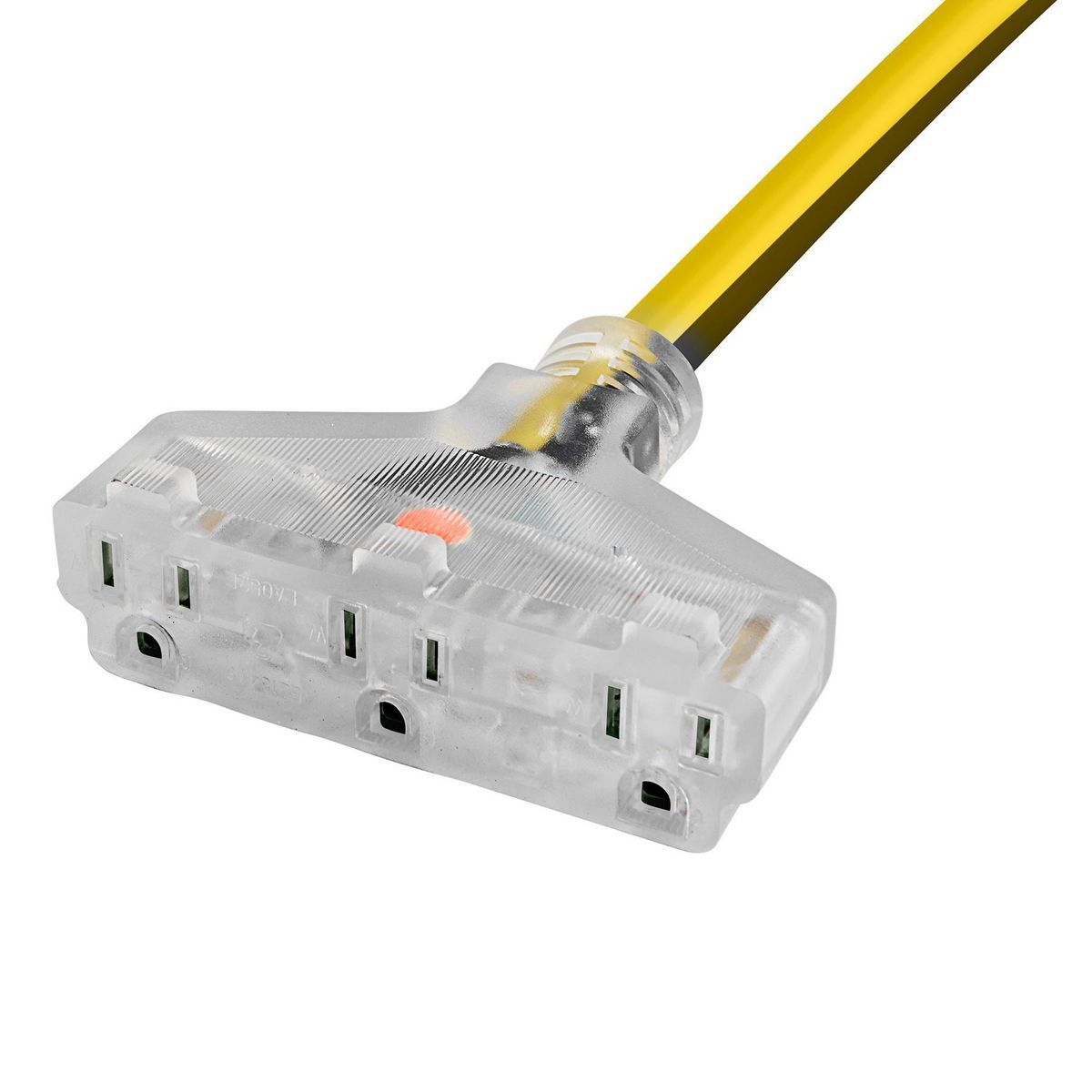 25 ft. 12/3 Gauge Multiple Outlet Extension Cord with Indicator Light, Yellow, Black X974
