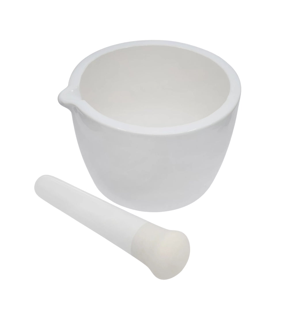 Porcelain Mortar & Pestle Set, 5oz Unglazed White U585