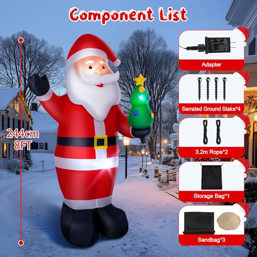 14FT Christmas Inflatable Santa Claus Outdoor Blow Up Yard Decorations with Gift Bags H733484