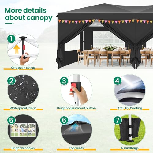 10x20 Pop Up Canopy Tent with 6 Sidewalls White O30620