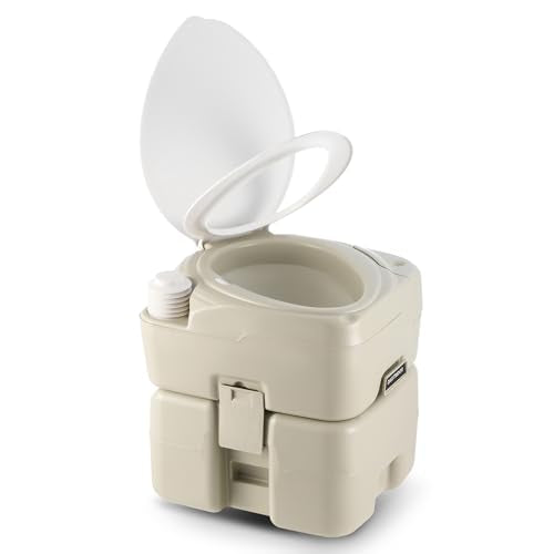 Portable Toilet, 5.3 gal. HDPE Camping Toilet with Built-in Handle Y638187