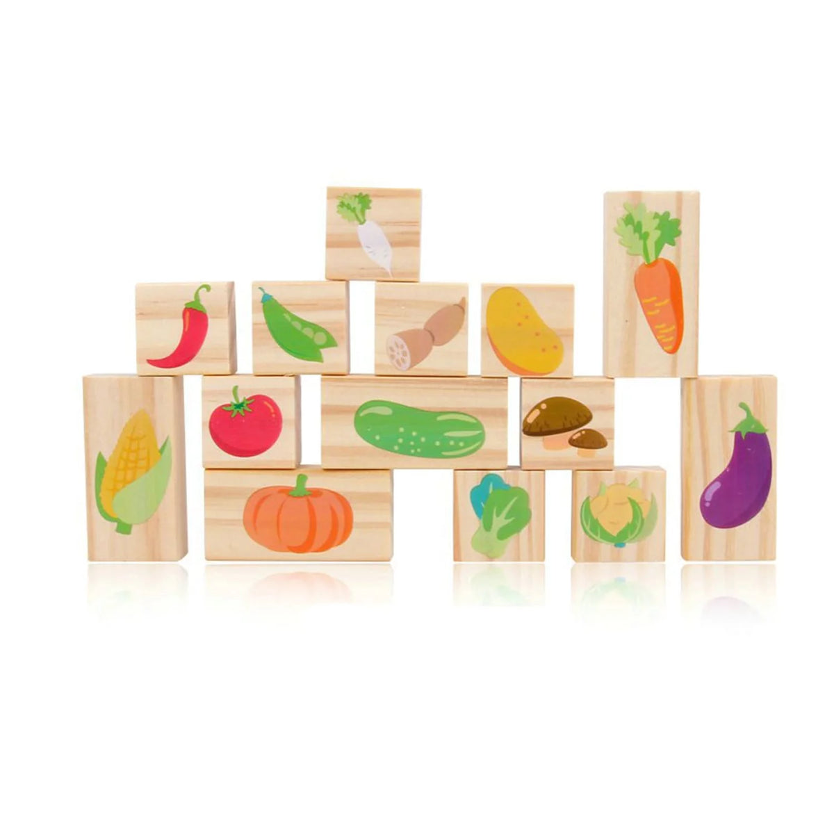 Montessori Wooden Blocks 110 Pieces Set W94159