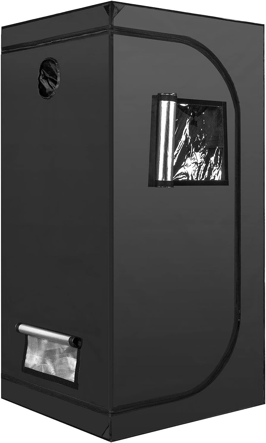 32" x 32" x 63" Grow Tent with Floor Tray, Black Pack of 2 N280