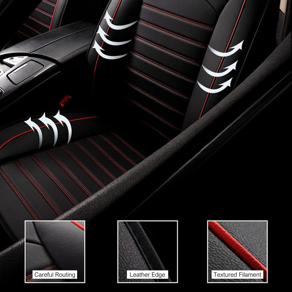 Black Faux Full Set of Car Seat Covers T59230