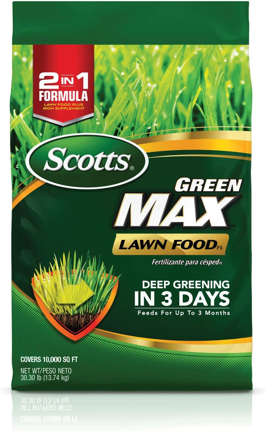 Lawn Food Fertilizer Plus Iron Supplement, Covers 10,000 sq. ft., Pack of 2 I901253