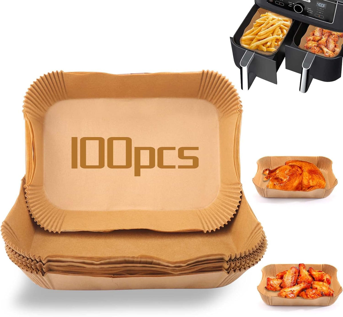 100Pcs Rectangular Baking Paper Liners for Air Fryers M341119