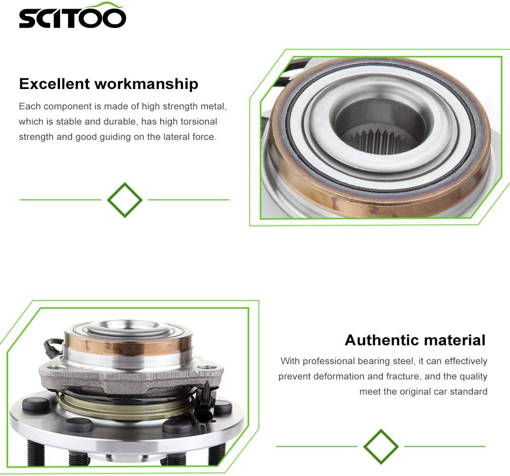 Wheel Bearing Assembly Hub 2 Set 6 Lugs with ABS E5130