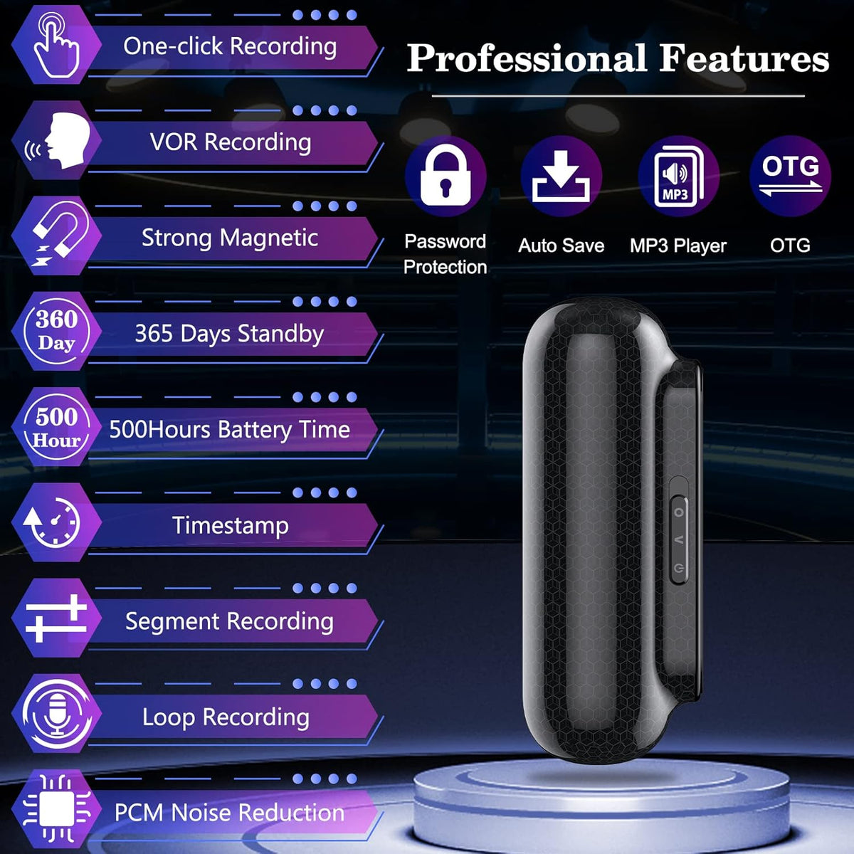 32GB Digital Voice Recorder with 400 Hour Storage, Pack of 2 W30082