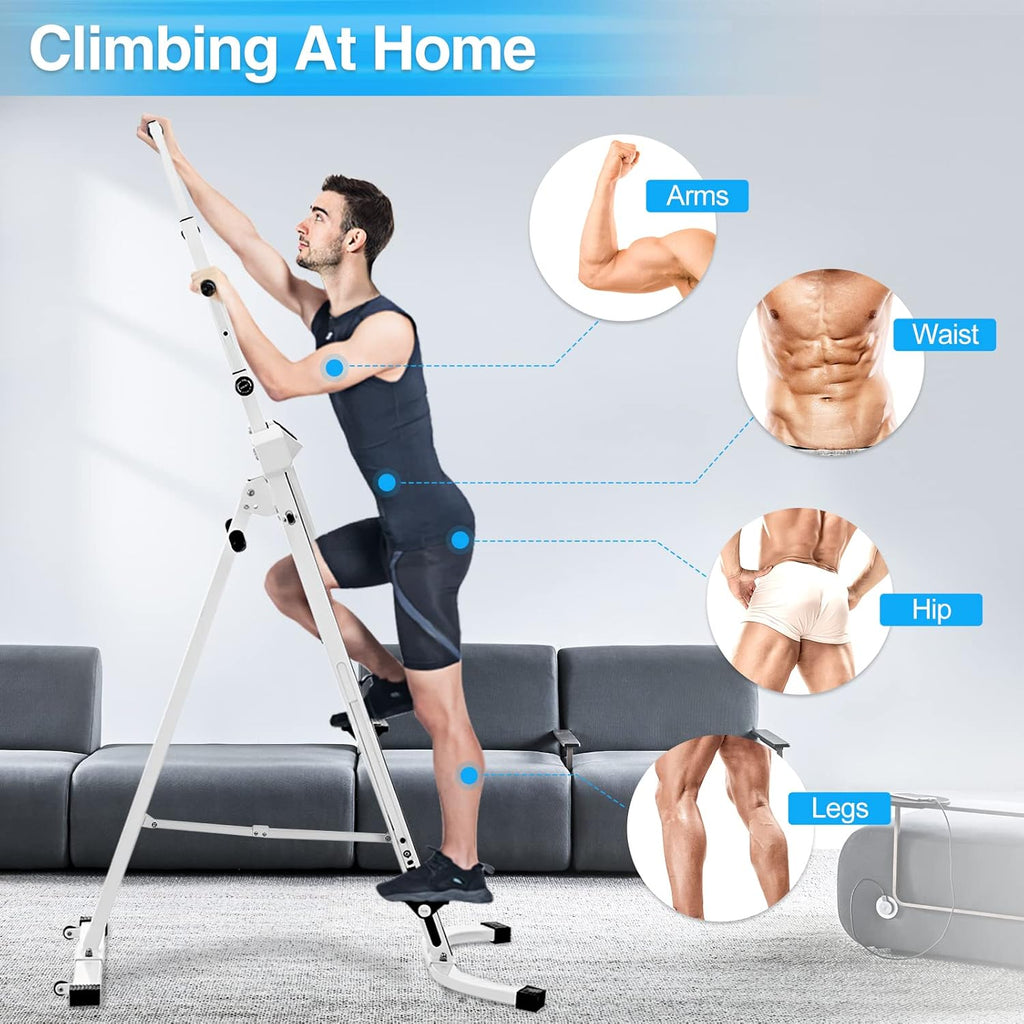 Folding Vertical Climber Exercise Machine with LCD Monitor B732