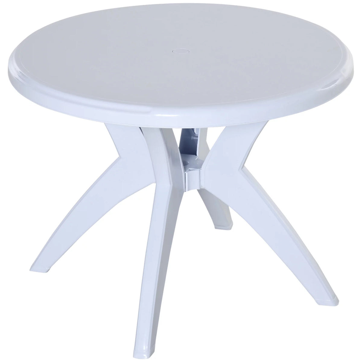 Round Plastic Patio Table with Umbrella Hole X889684