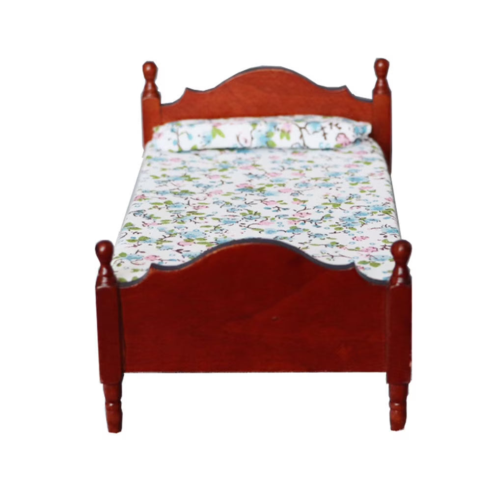 Mini Bed Doll House Bedroom Decor H531