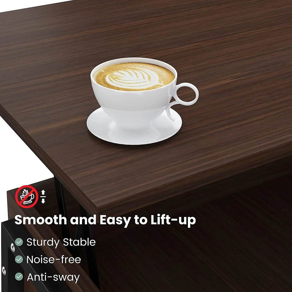 Lift Top Coffee Table with Storage Shelves Q4547