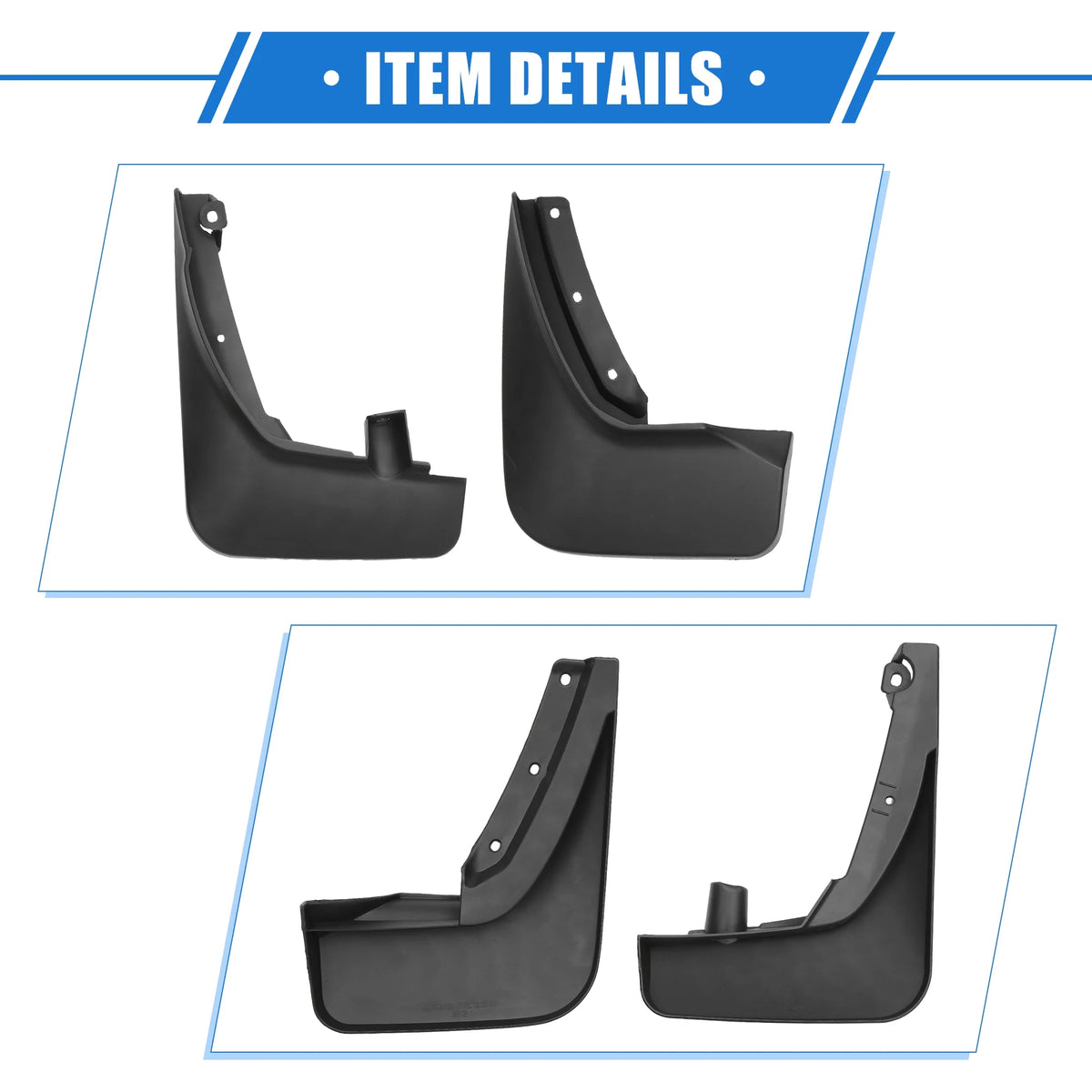 Black Plastic Front and Rear Mud Flaps Kit A503788