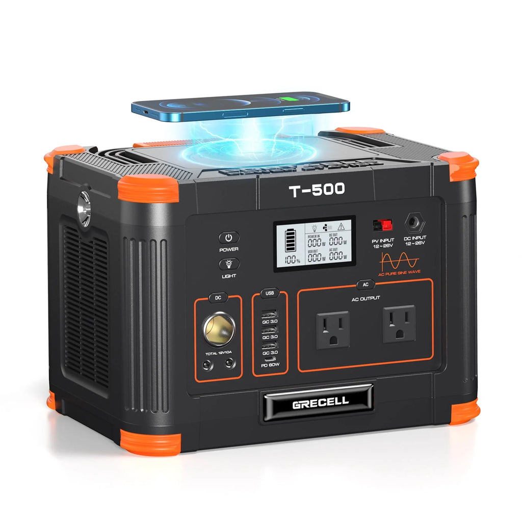 500W Portable Power Station and 100W Solar Panel Charger O941