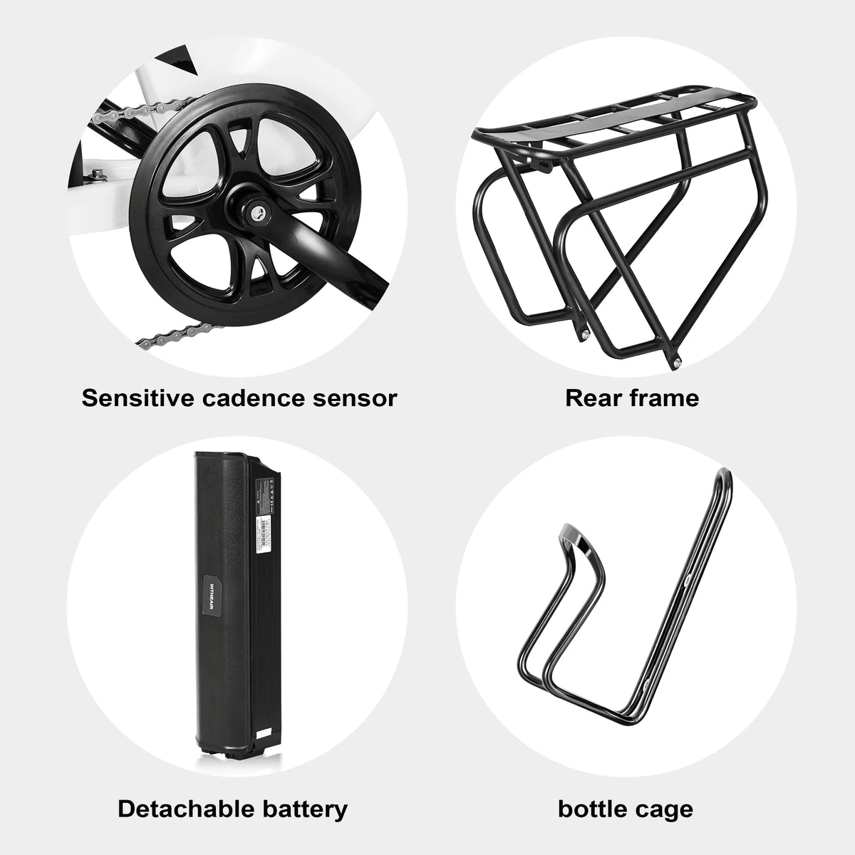 Electric Bike 26 x 4.0 Fat Tire Step-Thru 750W Motor 48V 14.5A Battery 7 Speed White F730865