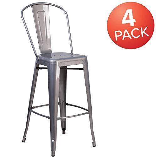 4 Pk 30'' High Indoor Barstool with Back H717186