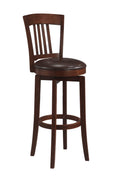 Brown Vinyl Seat Wood Bar Height Swivel Stool S34217