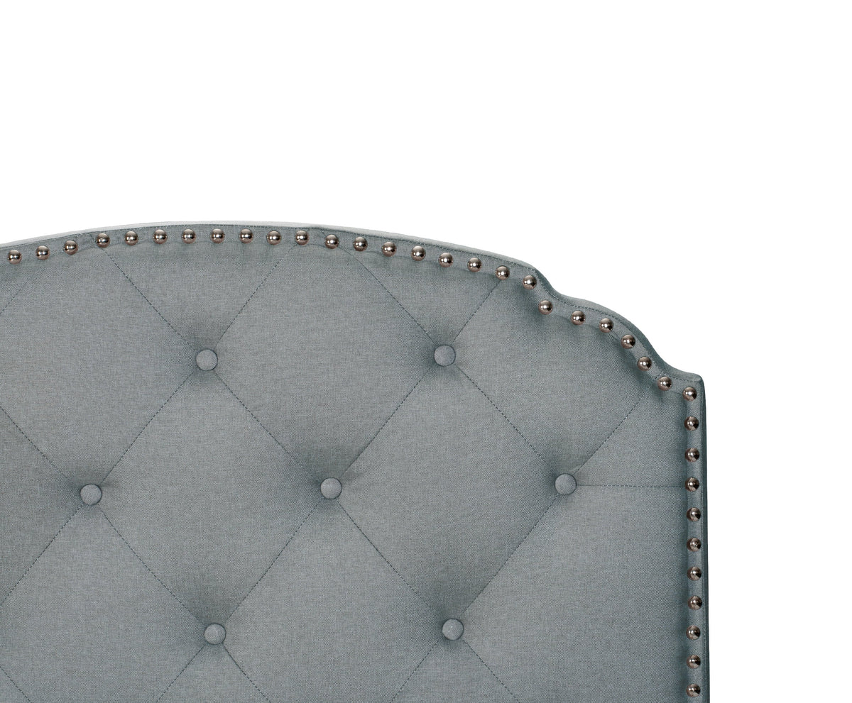 Light Gray Burlap Fabric Twin Size Upholstered Bed Frame U305