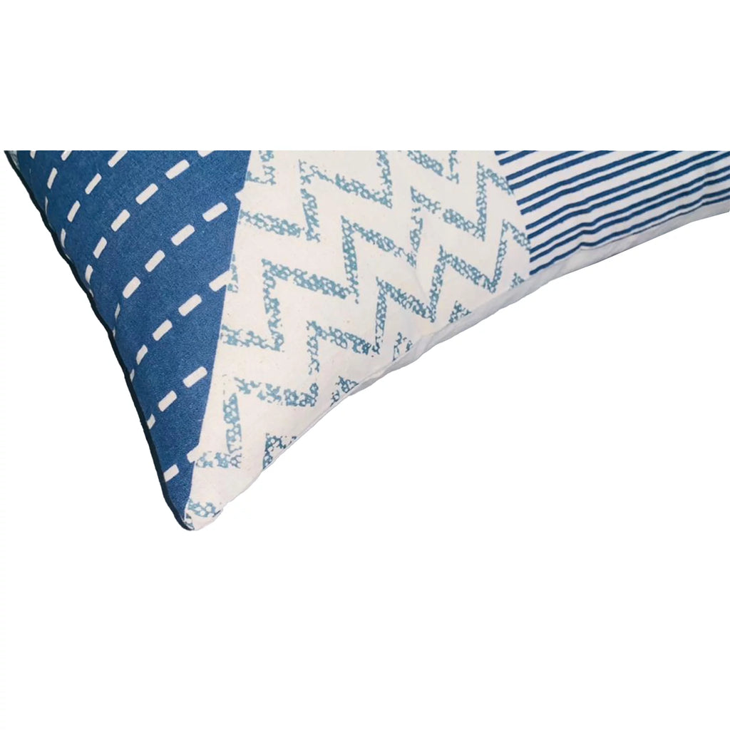 18 x 18 Square Cotton Accent Pillow, Blue, White A39715