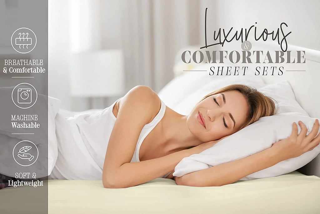 Super Soft Microfiber Bed Sheet Set with 14-inch Deep Pockets Full Orange Z893