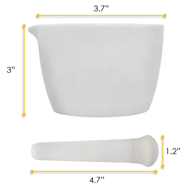Porcelain Mortar & Pestle Set, 5oz Unglazed White U585