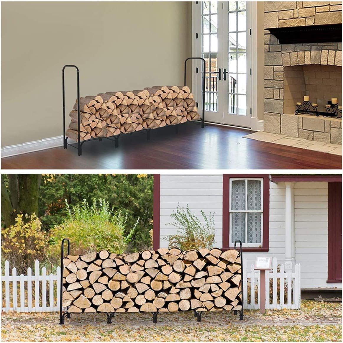 8ft Black Firewood Rack Z8231