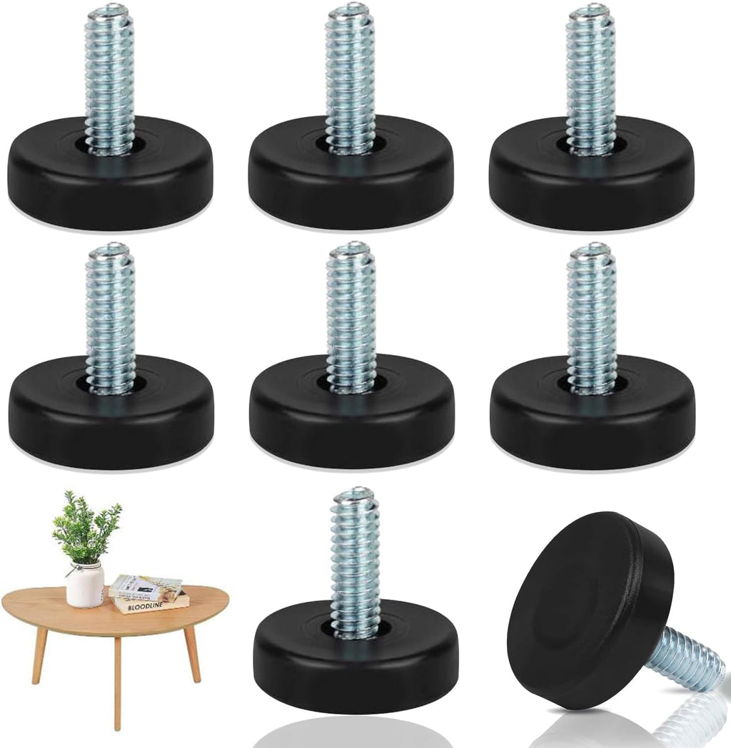 8 PCS Adjustable Furniture Feet Threaded 1/4" Thread P366038