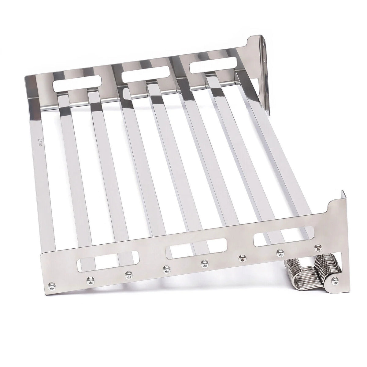 Wall Mount Microwave Oven Shelf Storage Bracket with 12 Hook Stainless D192135