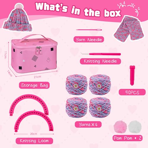 Knitting Loom Craft Kit with Yarn and Hook Needle Q995082