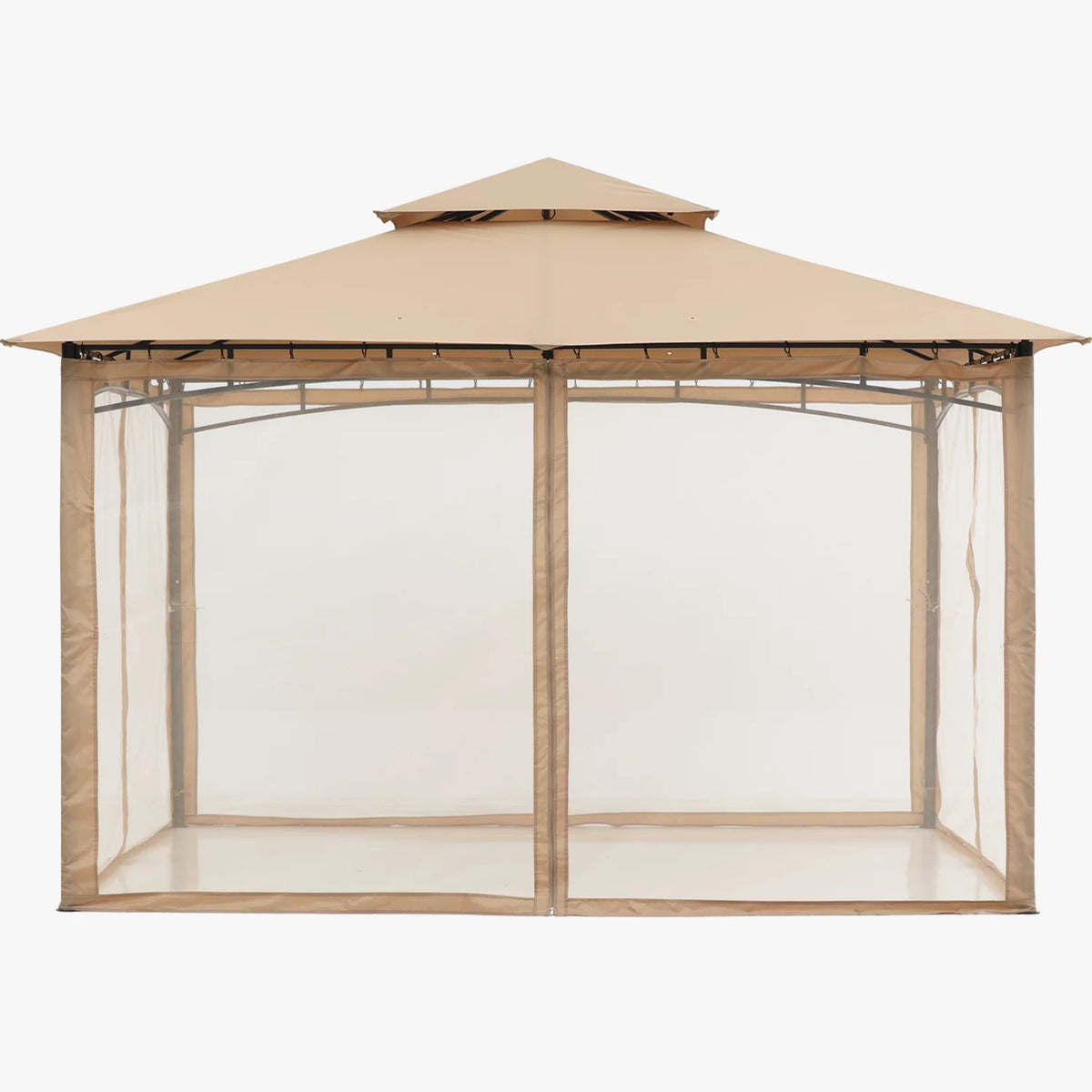 11'x11' Khaki Patio Gazebo with Mosquito Netting V658842