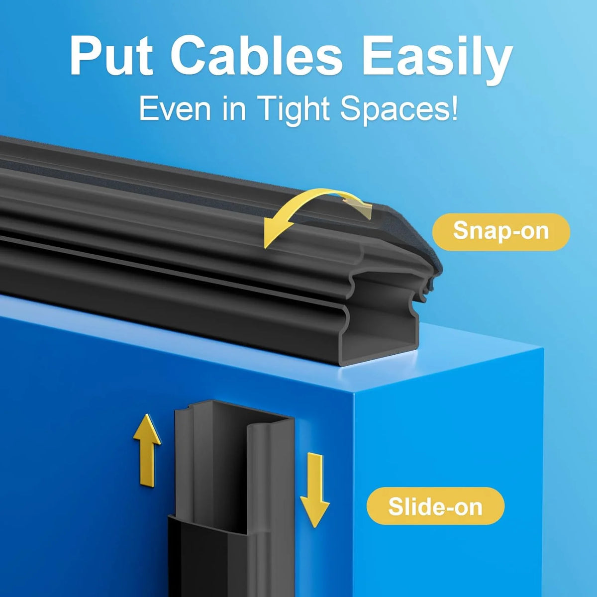 47In Black Cable Raceway for 4 Cords O480