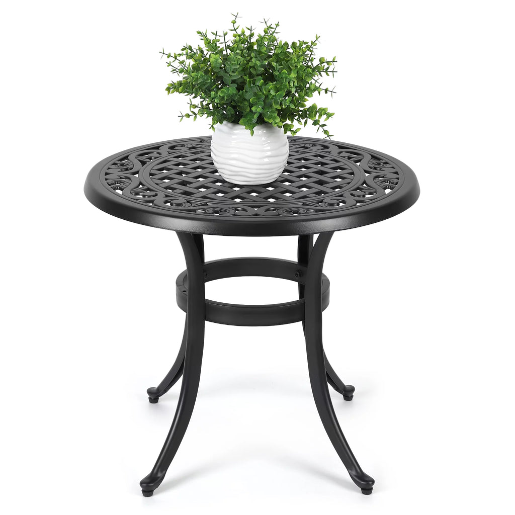 Cast Aluminum Round Bistro Table with Umbrella Hole Y244