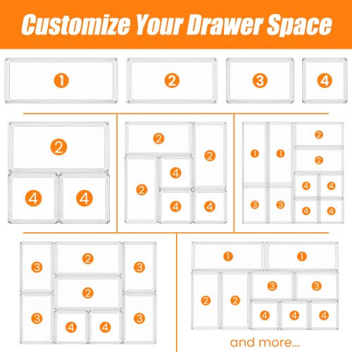 6 Pcs Clear Acrylic Drawer Organizer Set B807