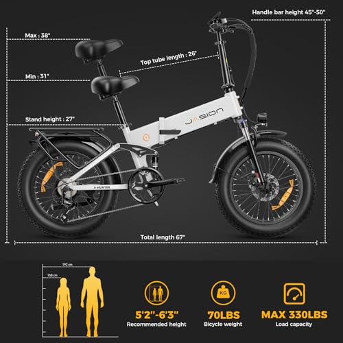 1400W Peak Motor 30MPH Max Speed 624WH Removable Battery Full Suspension 20 * 4.0 Fat Tire Foldable Ebike B375