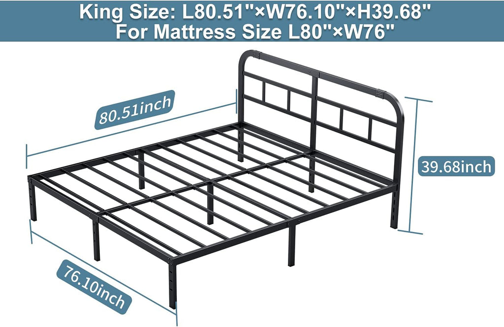 14” Heavy Duty Metal Bed Frame, California King R9406