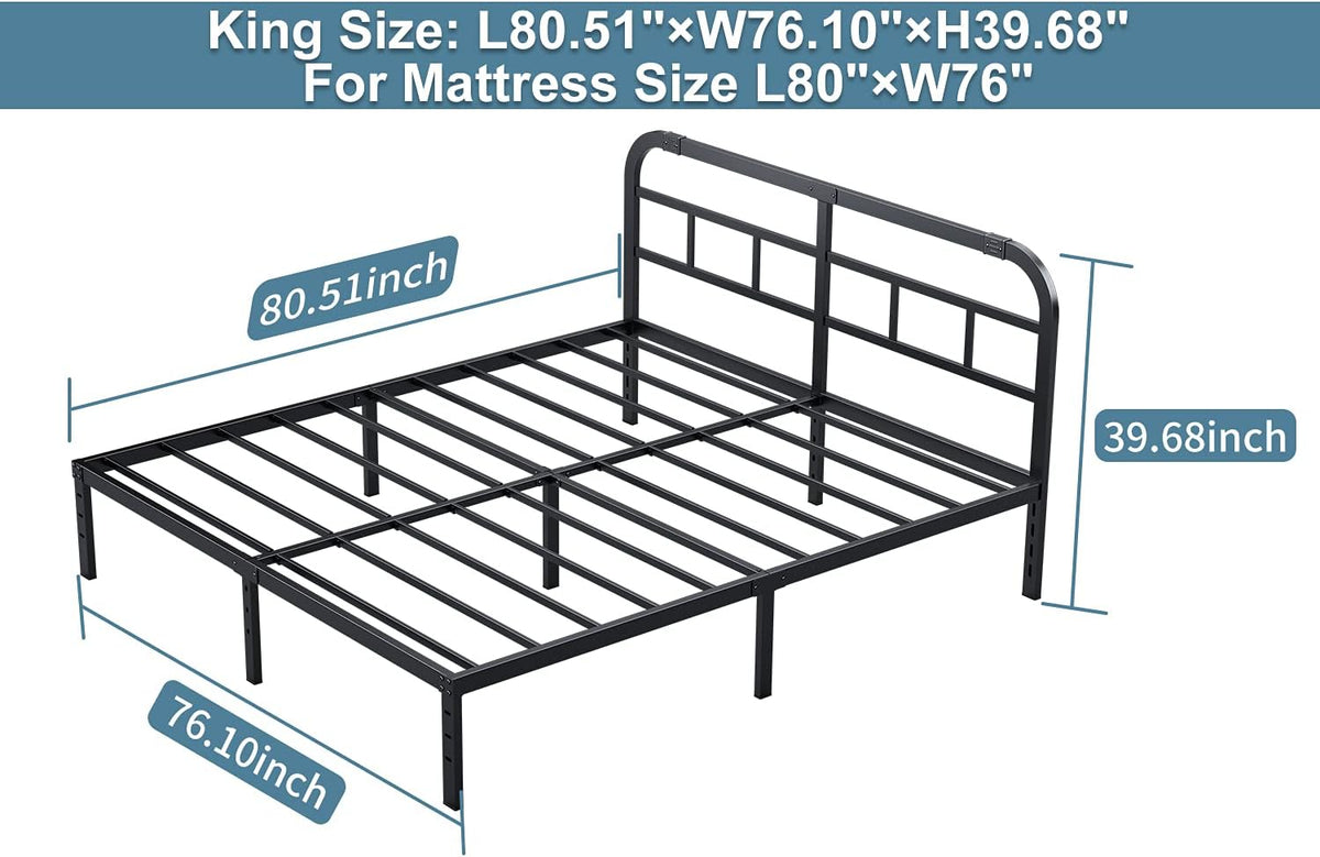 14” Heavy Duty Metal Bed Frame, California King R9406