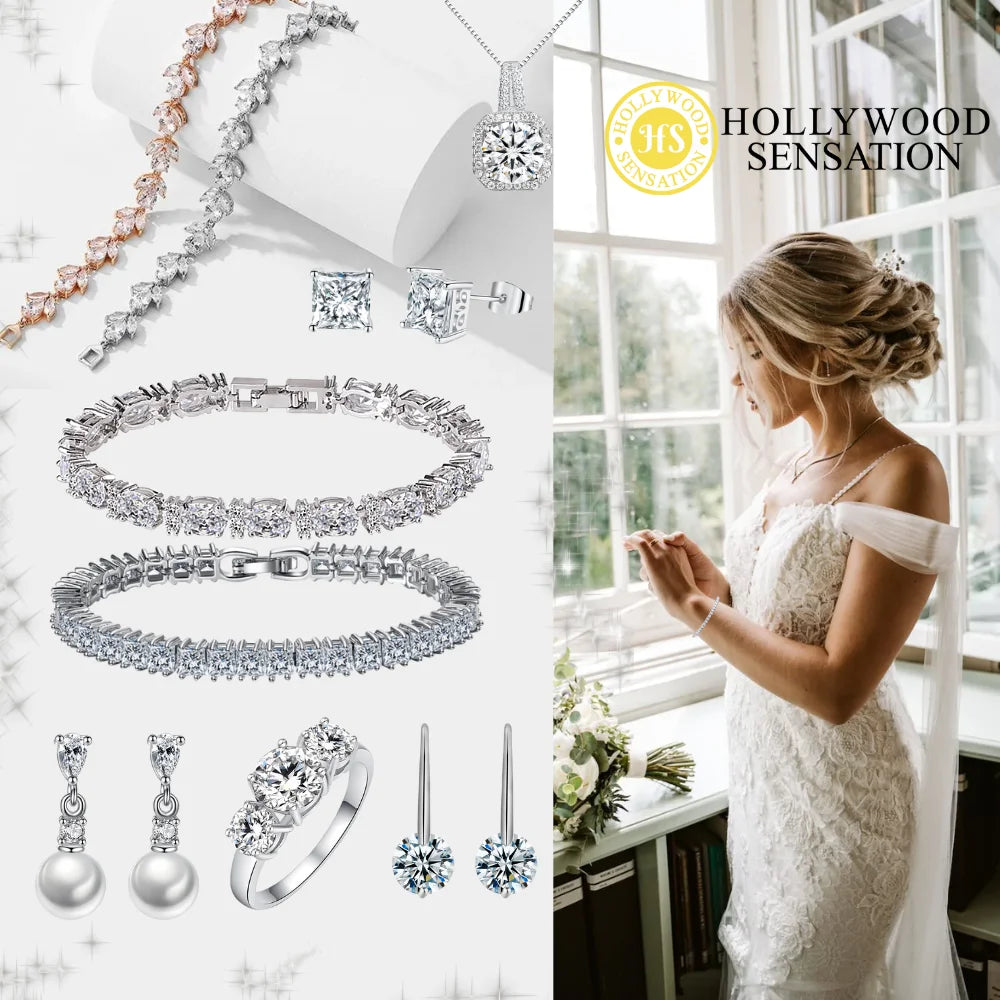 White Diamond Marquise Leaf Tennis Bracelet with Cubic Zirconia 18K White Gold Plated Fashion Jewelry D581