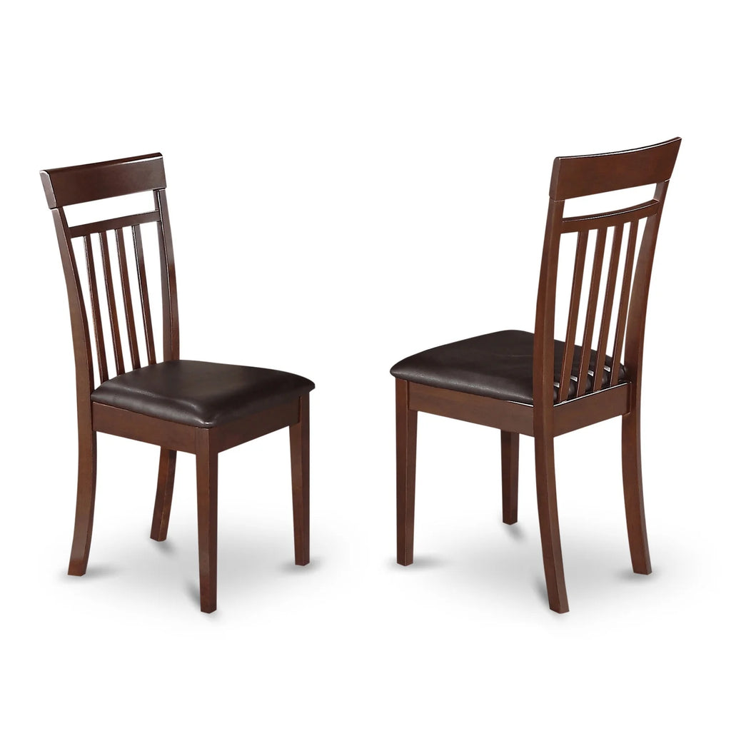 5 Piece Mahogany Rectangular Dinette Set with Leather Seat B289563
