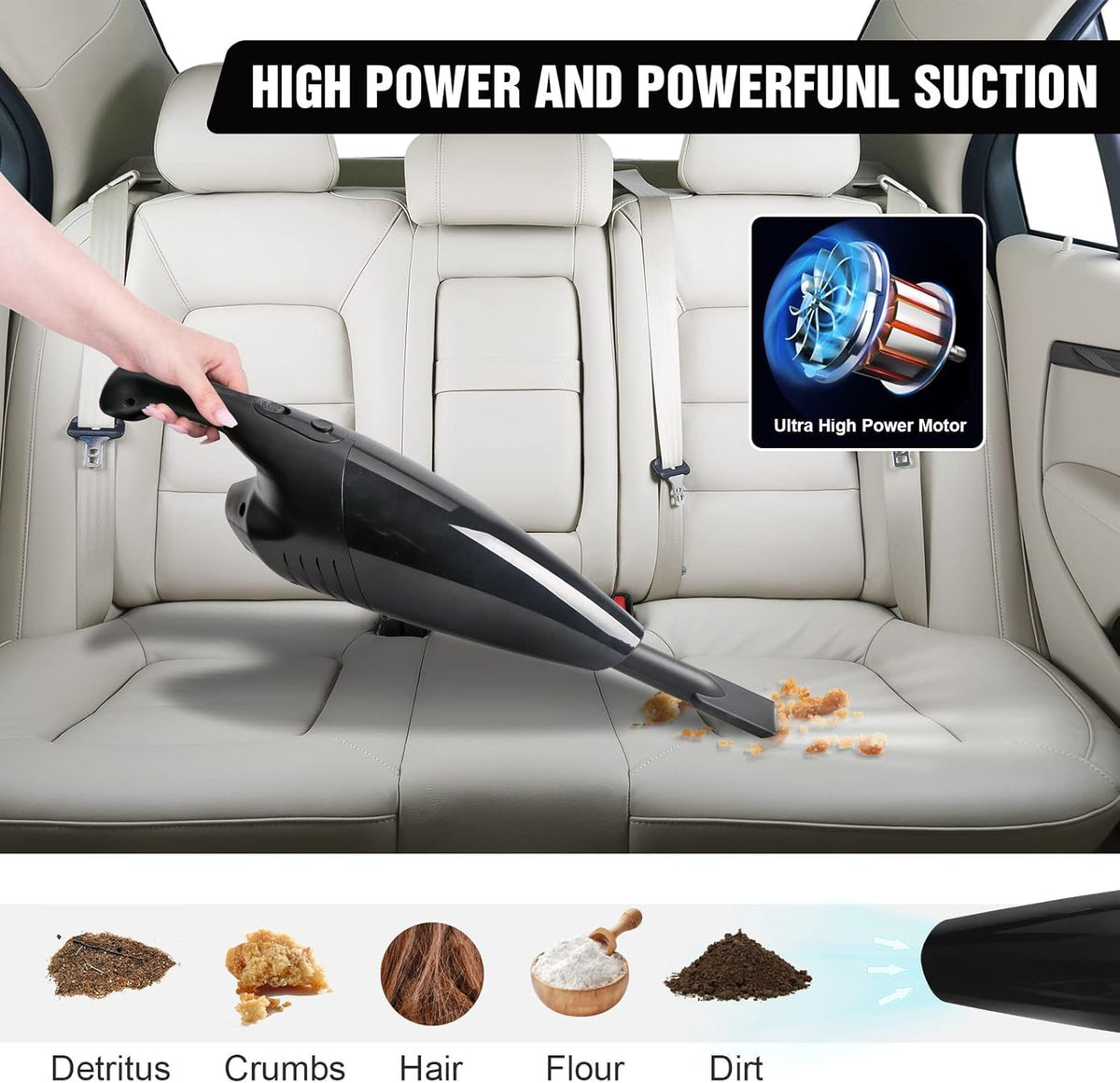 7500Pa Portable Handheld Car Vacuum T77104
