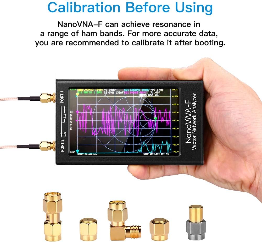 Vector Network Antenna Analyzer, 50KHz-1000MHz, 4.3 inch IPS LCD, Portable Handheld with Metal Case Q190430