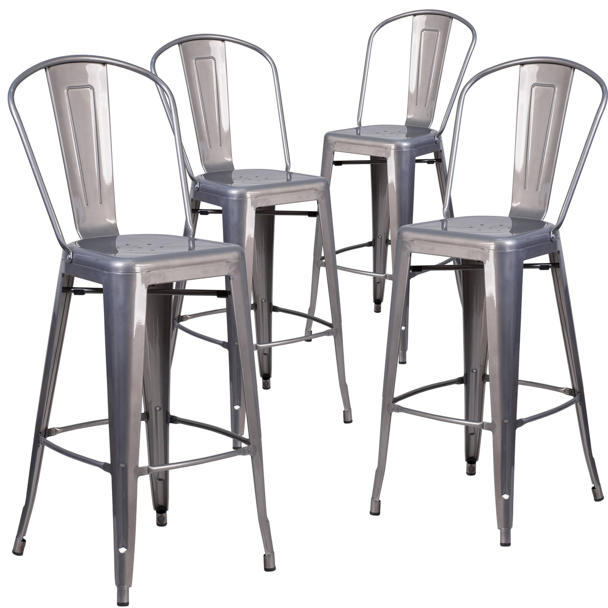 4 Pk 30'' High Indoor Barstool with Back H717186