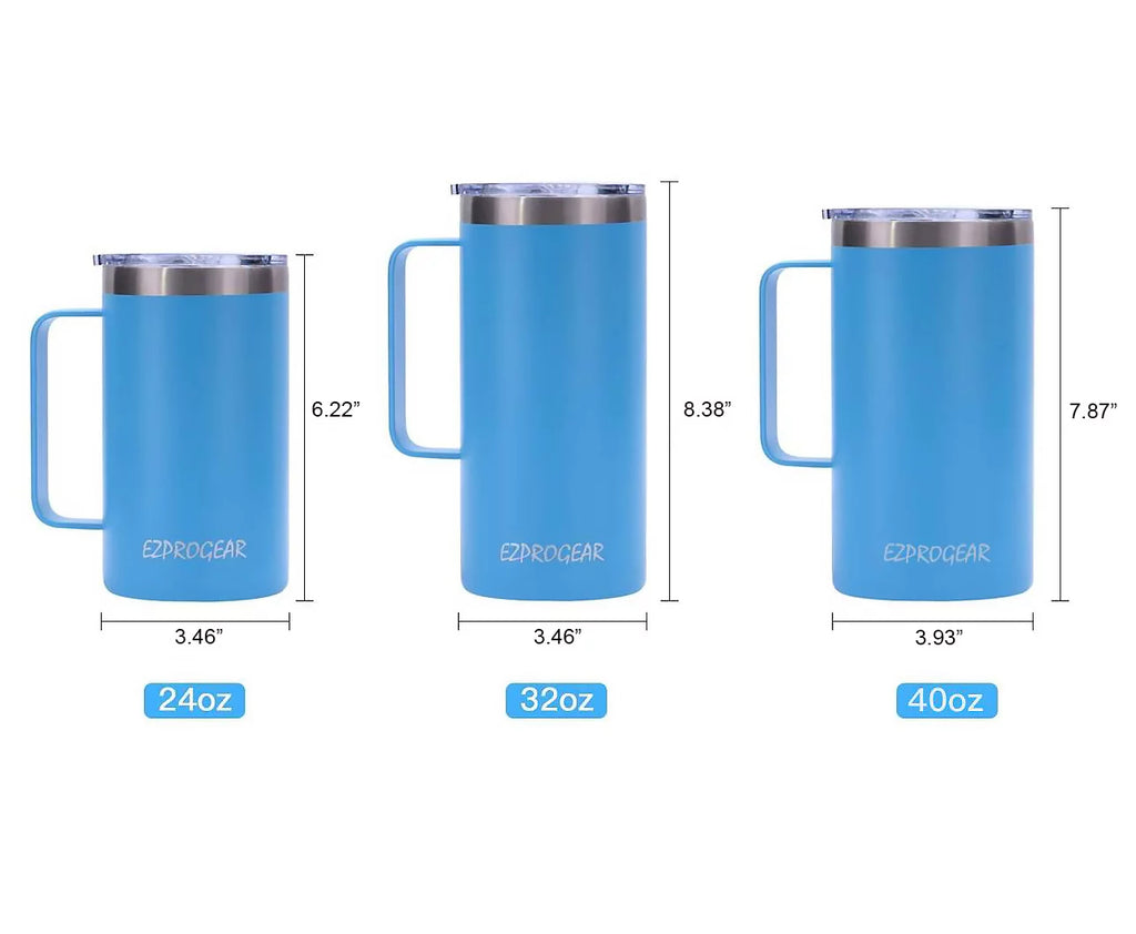 24 oz Stainless Steel Insulated Tumbler with Handle and Lid K296