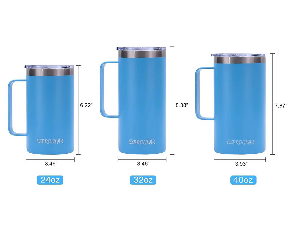 24 oz Stainless Steel Insulated Tumbler with Handle and Lid K296