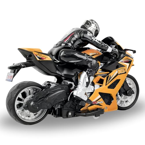 2.4G RC Stunt Motorcycle with Riding Figure 1:10 Scale Green T969346